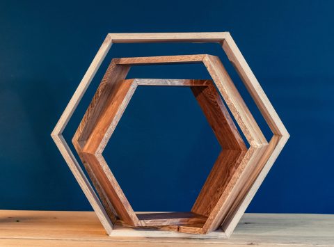 Zeshoekige houten kastjes 3 Zeshoekige houten kastjes 3